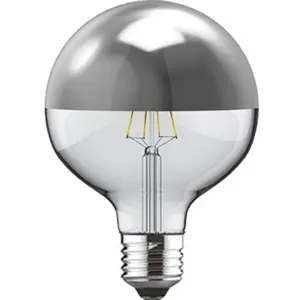 Lâmpada tipo filamento Soft LED E27 G95 c/ refletor prateado 230V 4W 2700K (branco quente) 400lm