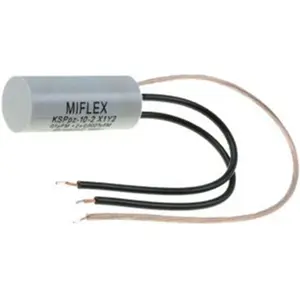 Condensador supressor de Polipropileno X1Y2 100nF/2x2.7nF 250VAC com fios - Miflex KSPpz-10-2