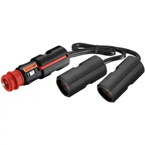 Adaptador de isqueiro Safety universal Plug 8A ProCar com 2 saídas e cabo 0.25m