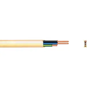 Cabo elétrico unifilar plano VVD 3x2.5mm² creme - 05VVH2-U 3G2.5