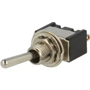 Interruptor de alavanca miniatura 1 posição estável - ON-(ON) - 250VAC 3A (3 pinos) - Preto