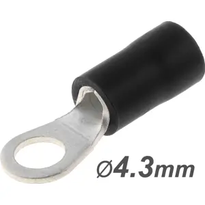 Terminal de olhal isolado preto (2.5-4.0mm²) M4 Ø4.3mm