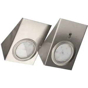 Conjunto de 2 luminárias para cantos de armários com sensor de proximidade