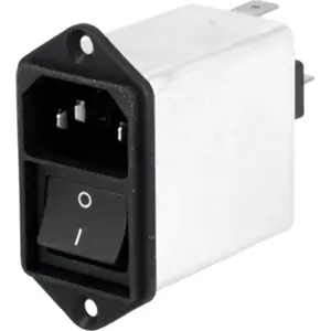 Ficha IEC 60320 (macho) 3pin 6A de painel com interruptor