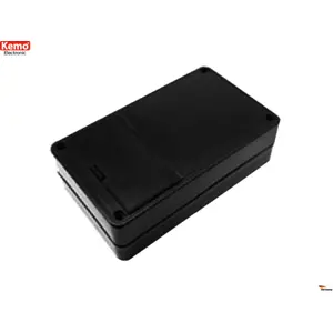 Caixa plástica com abertura e tampa para pilhas 123x72x39mm