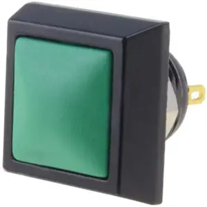 Botão interruptor de pressão anti-vandalismo unipolar SPST OFF-(ON) 36VDC 2A para soldar - verde