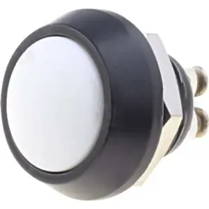 Botão interruptor de pressão anti-vandalismo unipolar SPST OFF-(ON) 36VDC 2A para aparafusar - branco