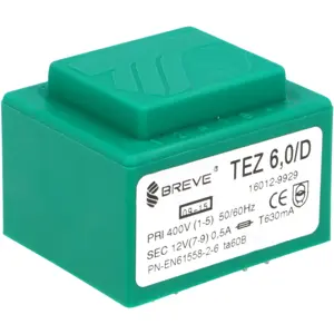 Transformador encapsulado para PCB 400VAC/12V 6VA