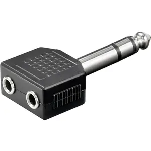 Adaptador Jack 6.3mm macho - 2x Jack 3,5mm fêmea Stereo