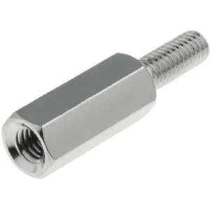 Espaçador fêmea/macho M3 em latão niquelado - 45mm