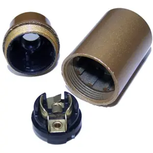 Suporte para lâmpada E14, liso - dourado