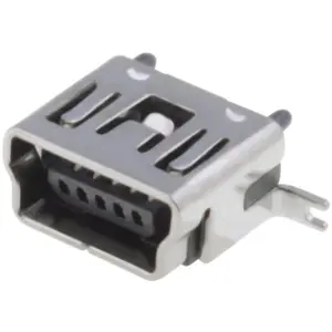 Ficha (p/ PCB) mini USB2.0 B 5 pinos SMT