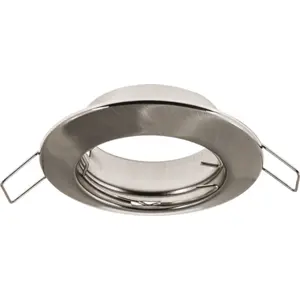Aro redondo fixo com mola para lâmpadas GU10/MR16 Ø80mm (Ø55mm) - aço escovado