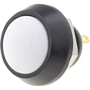 Botão interruptor de pressão anti-vandalismo unipolar SPST OFF-(ON) 36VDC 2A para soldar - branco