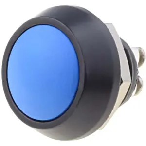 Botão interruptor de pressão anti-vandalismo unipolar SPST OFF-(ON) 36VDC 2A para aparafusar - azul