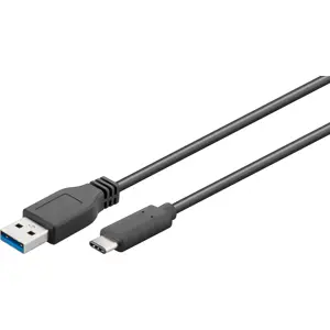 Cabo SuperSpeed USB3.0 A macho - USB-C macho 0.5m - preto