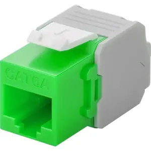 Keystone RJ45 fêmea Cat6a LSA, UTP - verde