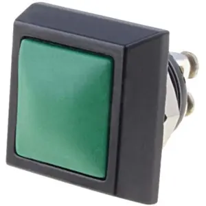 Botão interruptor de pressão anti-vandalismo unipolar SPST OFF-(ON) 36VDC 2A para aparafusar - verde