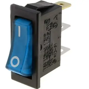 Interruptor basculante estreito 2 posições estáveis - ON-OFF - 250VAC 15A (3 pinos) - luminoso