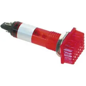 Indicador rectangular com lâmpada de neon vermelho 230VAC Ø10mm