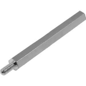 Espaçador fêmea/macho M3 em latão niquelado - 45mm