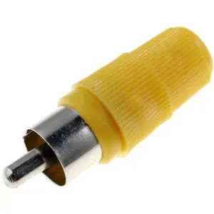 Ficha RCA macho amarela para cabo