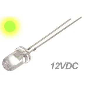 LED 5mm transparente verde claro 500..750mcd 30º 12V