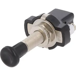 Interruptor de pressão Push-Pull OFF-ON 12VDC 10A preto para aparafusar