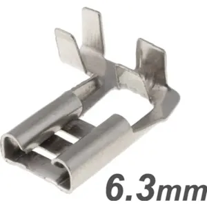 Terminal Faston fêmea não-isolado 90º (0.5-1mm²) 6.3mm