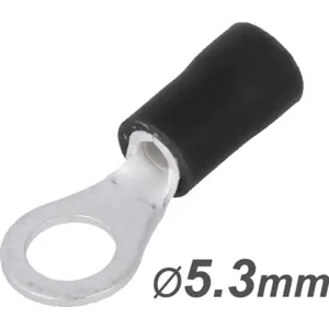 Terminal de olhal isolado preto (2.5-4.0mm²) M5 Ø5.3mm