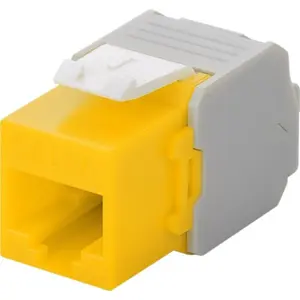 Keystone RJ45 fêmea Cat6a LSA, UTP - amarelo