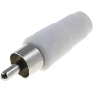 Ficha RCA macho branca para cabo