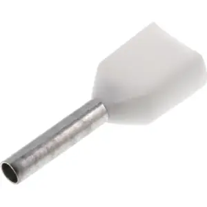 Ponteira isolada para dois fios 0.5mm² 8mm - branca