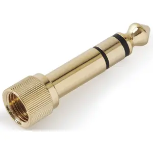 Adaptador Jack3.5 fêmea com rosca - Jack6.3 macho - stereo