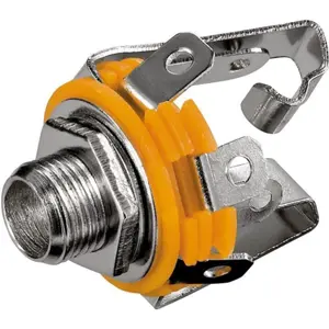Ficha Jack6.3 Stereo fêmea de painel c/ interruptor NC