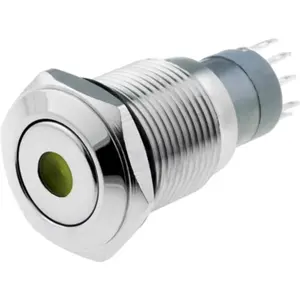 Interruptor de pressão anti-vandalismo unipolar SPST-NO ON-OFF com LED amarelo