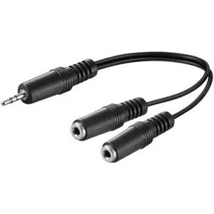 Adaptador Jack3.5mm 3pin stereo macho - 2x Jack3.5mm 2pin mono fêmea - 20cm