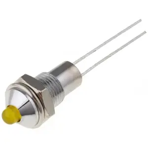 Indicador LED metálico para PCB Ø6.2mm amarelo