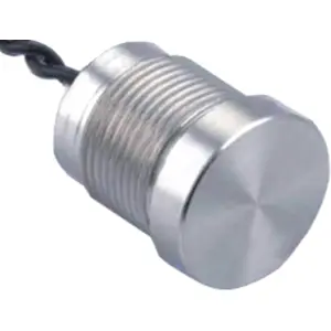 Botão interruptor piezoeléctrico anti-vandalismo unipolar SPST-NO OFF-(ON) 24VAC 0.2A - cinzento