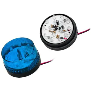 Sinalizador LED estroboscópico azul 12VDC 140mA Ø72.8x63mm