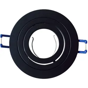Aro redondo orientável com mola para lâmpadas GU10/MR16 Ø92mm (Ø80mm) - preto