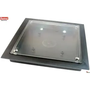 Caixa plástica com painel frontal transparente 130x130x17mm