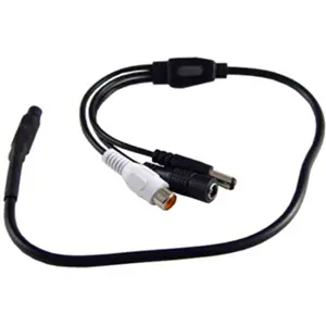 Microfone externo com conector áudio RCA e alimentação IN/OUT DC 6..12VDC