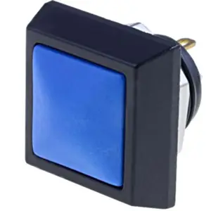 Botão interruptor de pressão anti-vandalismo unipolar SPST OFF-(ON) 36VDC 2A para soldar - azul