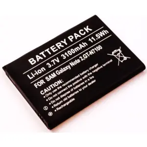 Bateria para telemóvel compatível com Samsung Galaxy Note 2, Note II, GT-N7100 3.7V 3100mAh 11.5Wh Li-Ion