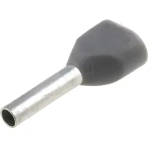 Ponteira isolada para dois fios 0.75mm² 8mm cinzenta