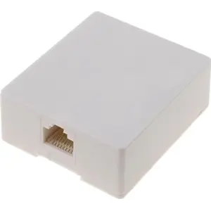Tomada de rede RJ45 8 vias de superfície com saída lateral