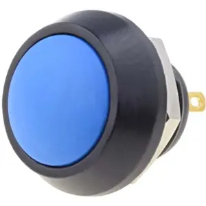 Botão interruptor de pressão anti-vandalismo unipolar SPST OFF-(ON) 36VDC 2A para soldar - azul