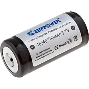 Bateria Li-Ion ICR16340 1/2A 3.7V 700mAh Ø16x34.7mm