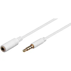 Cabo Jack 3.5mm (4 Pin) macho-fêmea - Branco - 1.5m